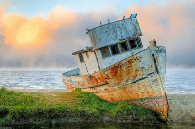 Shipwreck of Point Reyes at Twilight, by Orin Optiglot